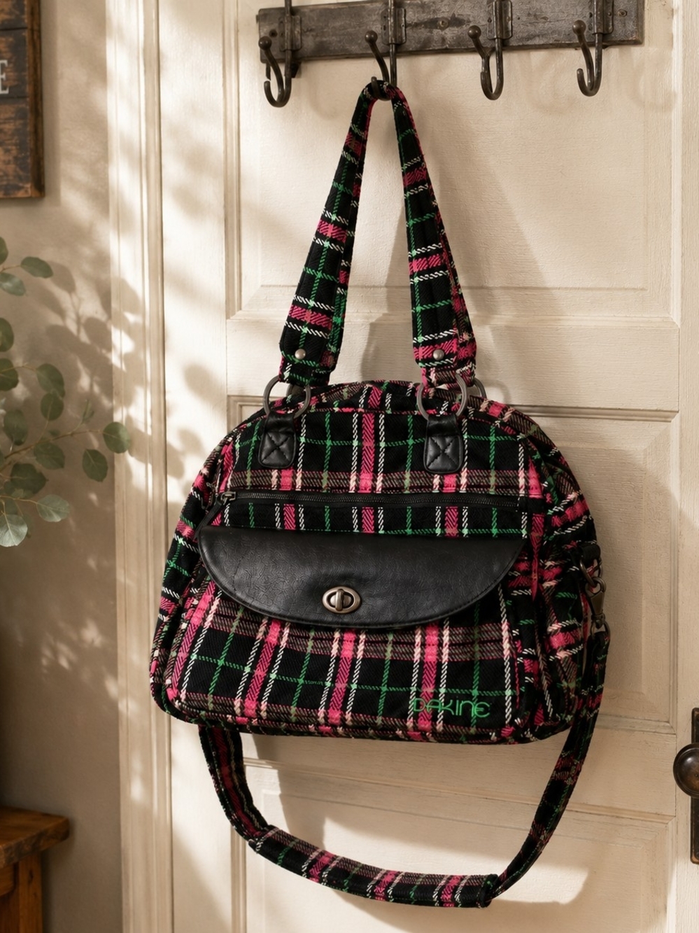 Vintage Dakine Valet Pink Plaid Weekender Travel Bag Y2K
